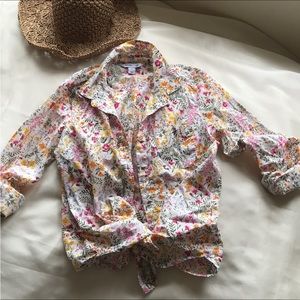 Women’s Floral long sleeve Button Down Shirt Top